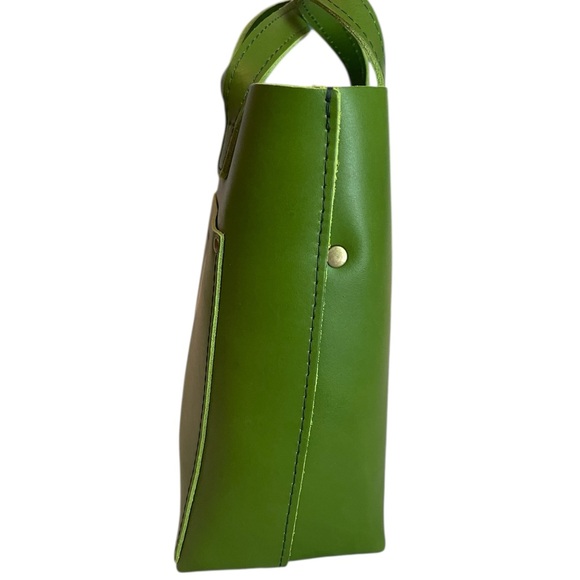 Portland Leather Goods Mini Crossbody Tote Green Apple - Picture 7 of 12